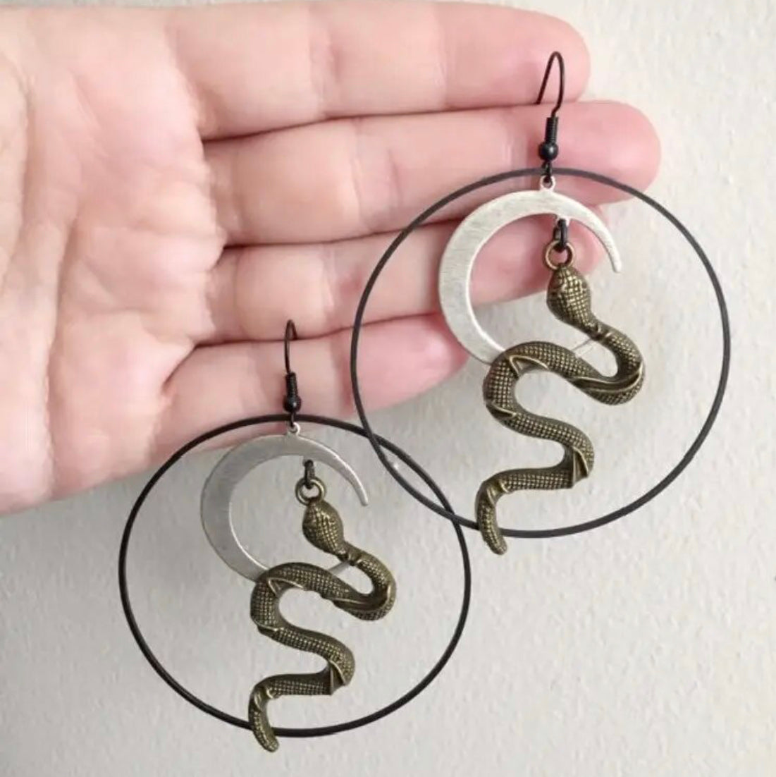 snake with moon hoops