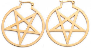 inverted pentagram earrings