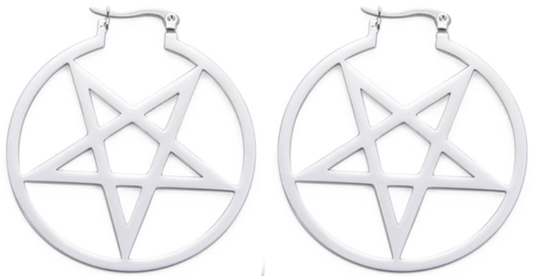 inverted pentagram earrings