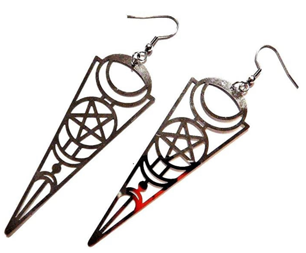 pentagram and dagger earrings